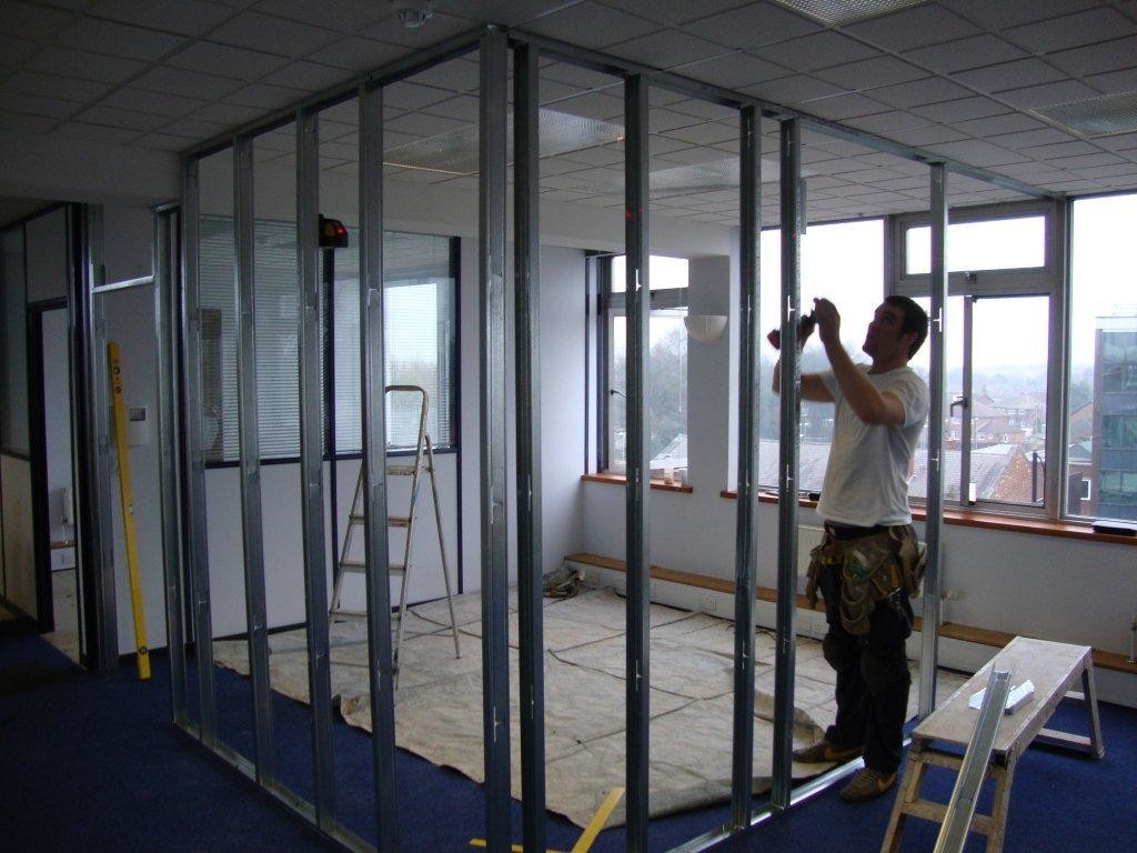 Custom Made Steel Stud Partition Optional Color No Deformation High Load Capacity