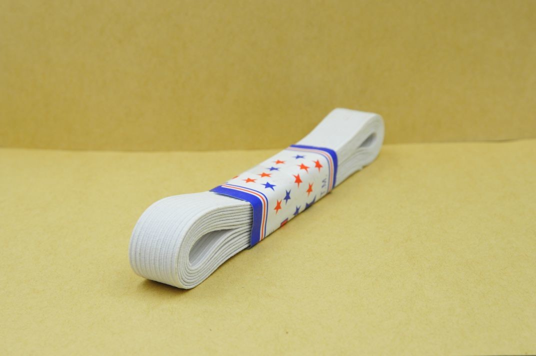 White 70 Yards Length 1/4" Width Braided Elastic Band White Heavy Stretch Knit Elastic
