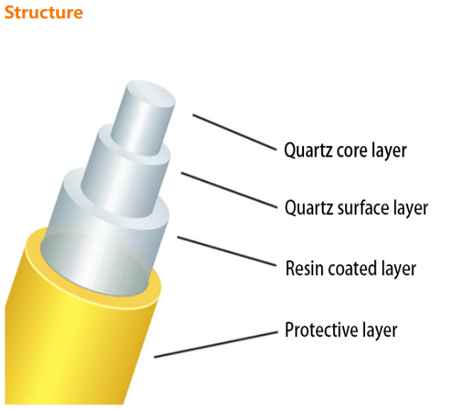 ODM Customizable Quartz Double-Clad Fiber 400nm-2500nm 200um L2m SMA905/TA/FC Connectors