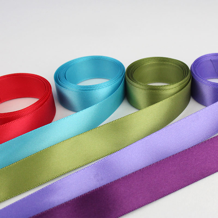 Smooth Double Faced Satin Ribbon , Eco Friendly Silver Satin Ribbon