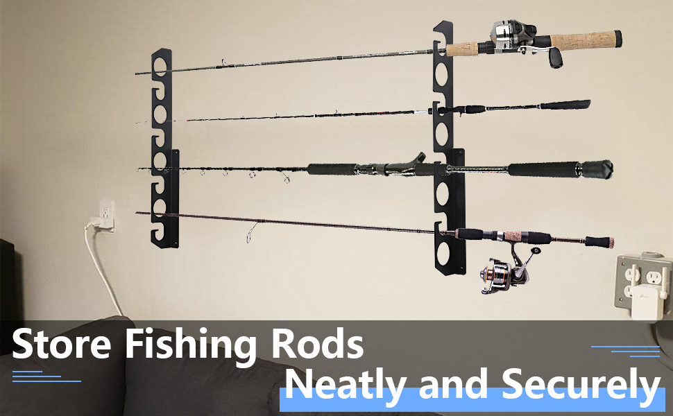 Customized Color Wall Mounted Fishing Pole Holder Perfect for Garage and Basement