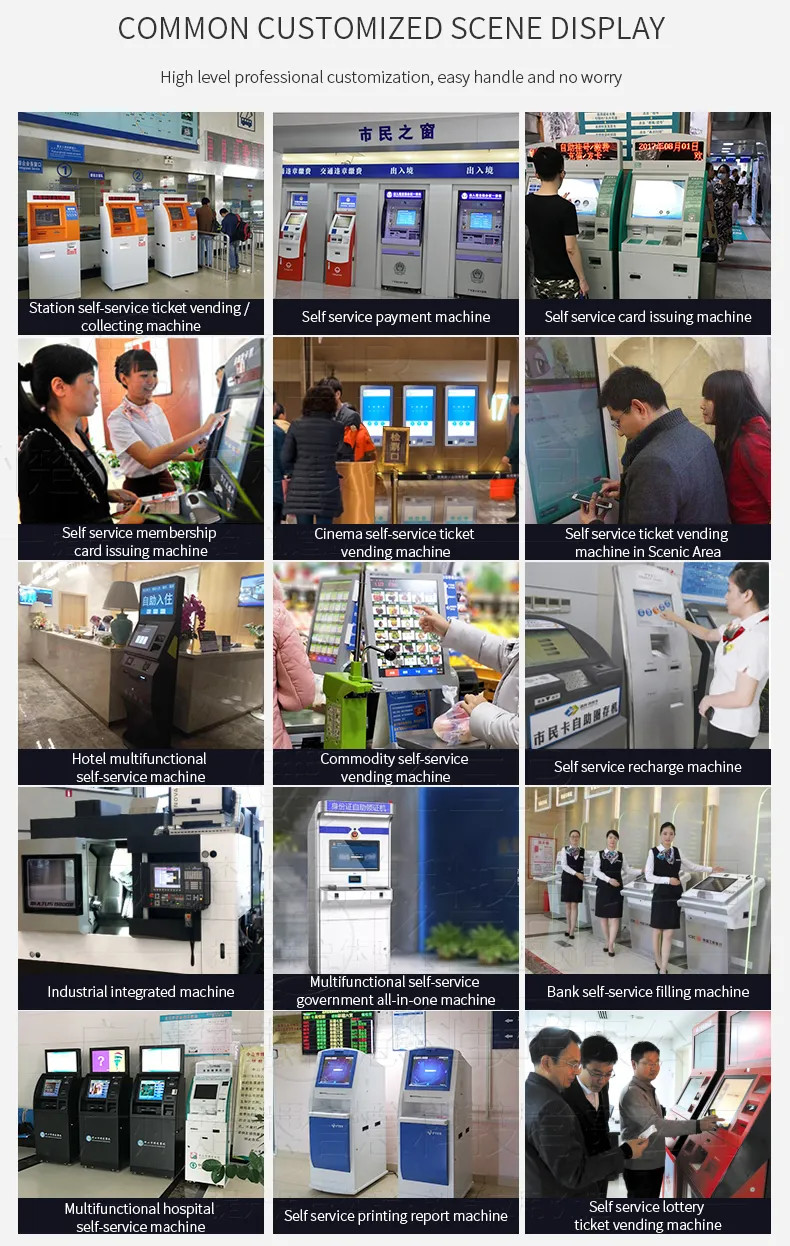 Factory Touchscreen Government Scanning And Printing Kiosk Self Service Report Print Terminal