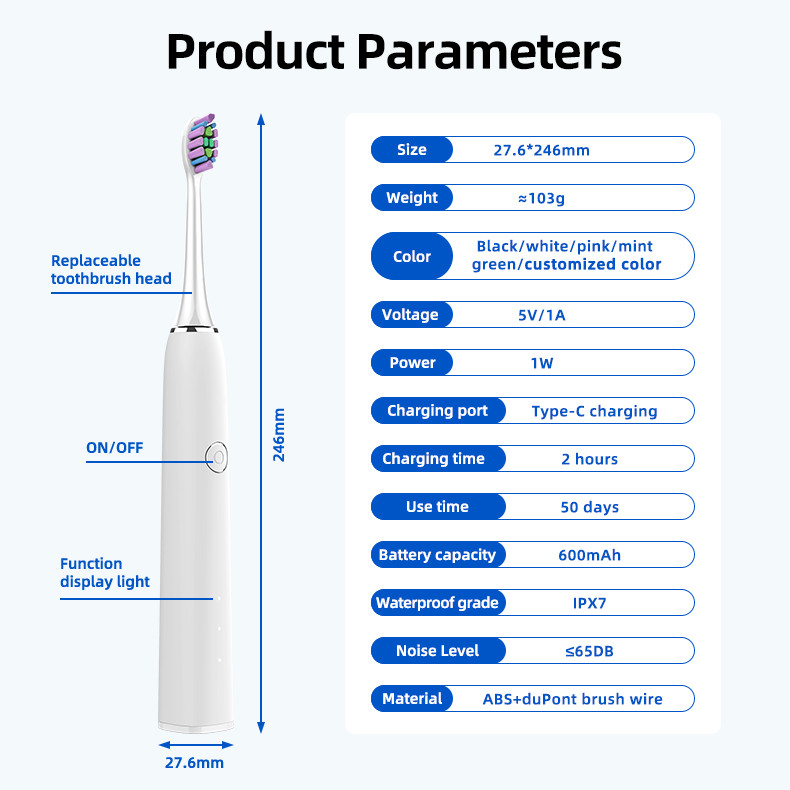 TYPE-C Rechargeable Smart Sonic Electric Toothbrush minimalist Oral Health SN302 Toothbrush
