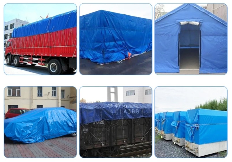 Windproof Outdoor PE Tarpaulin Cover , Anti UV PE Tarpaulin Sheet Custom