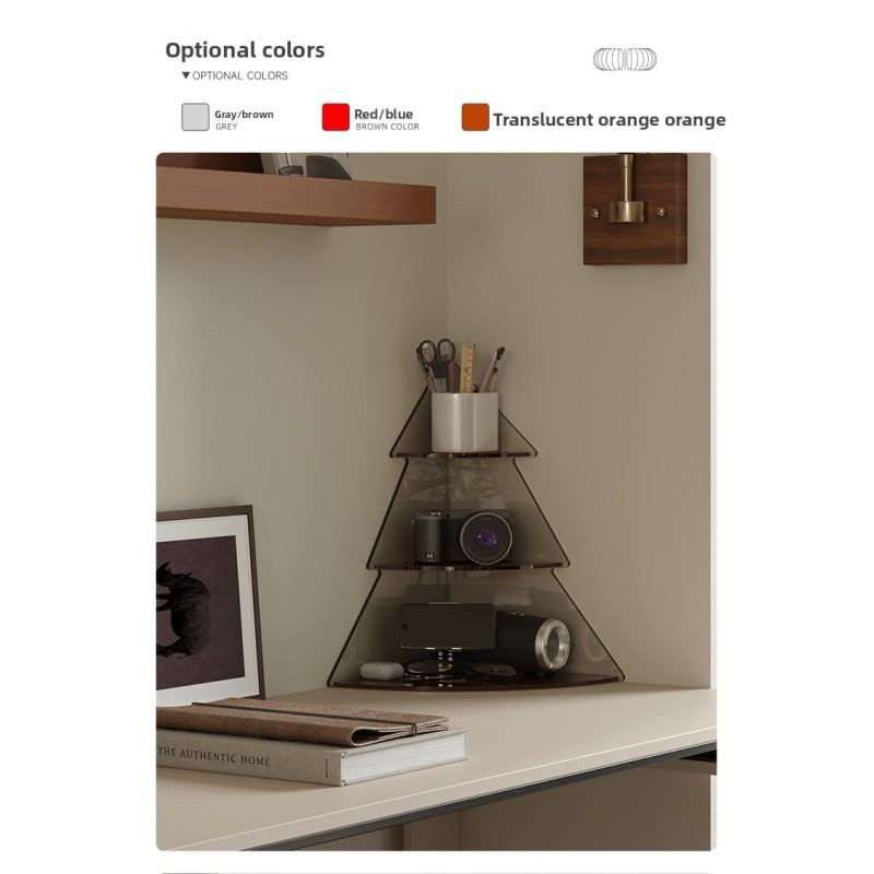 New Style High-End Thickened Highly Transparent Standing Triangle Three-Layer Minimalist Modern Cosmetic Acrylic Storage Rack