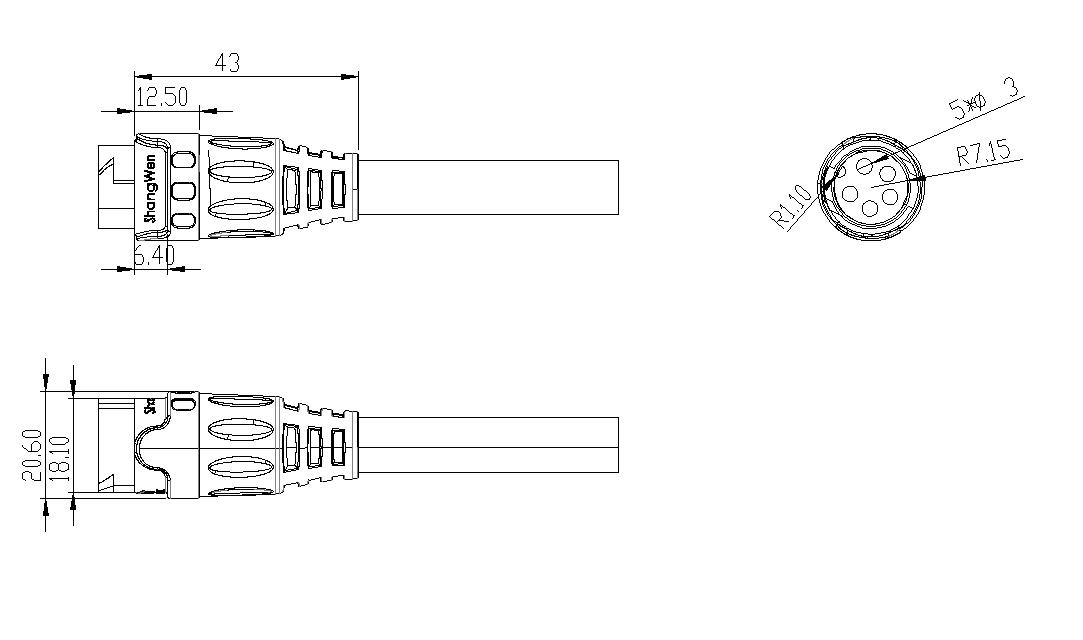 Multiple 5 Pin Male Plug Connector IP67 M19 Series Self Locking System