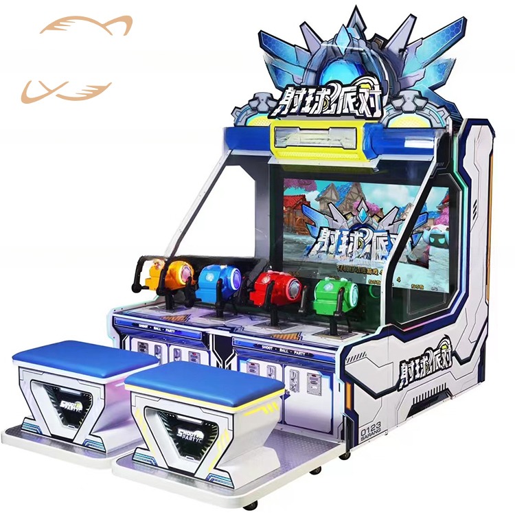 100W Kids Game Machine 4 Players 6 In 1 Ball Shoot Arcade Machine