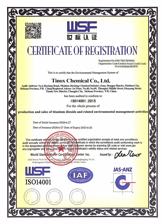 REACH Tinox Titanium Dioxide Pigment TINOX R-2140 Good Dispersibility