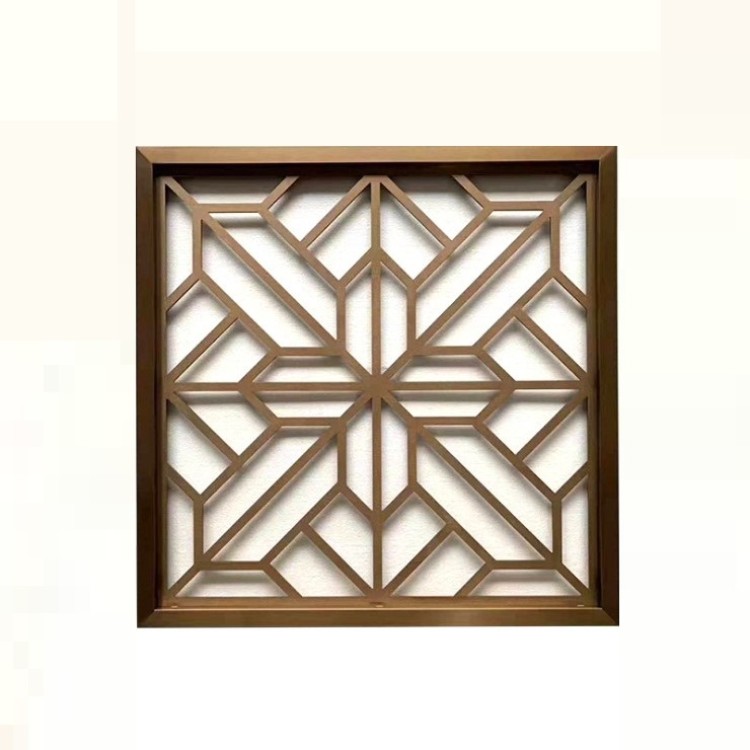 Laser cut metal gold lightweight room dividers room partition