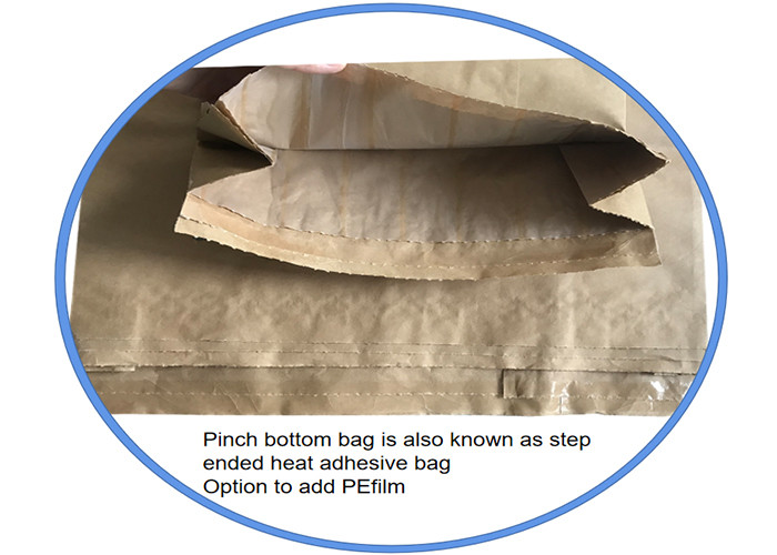 25kg Mechanism Multiwall Paper Bags Brown Kraft Paper Sacks
