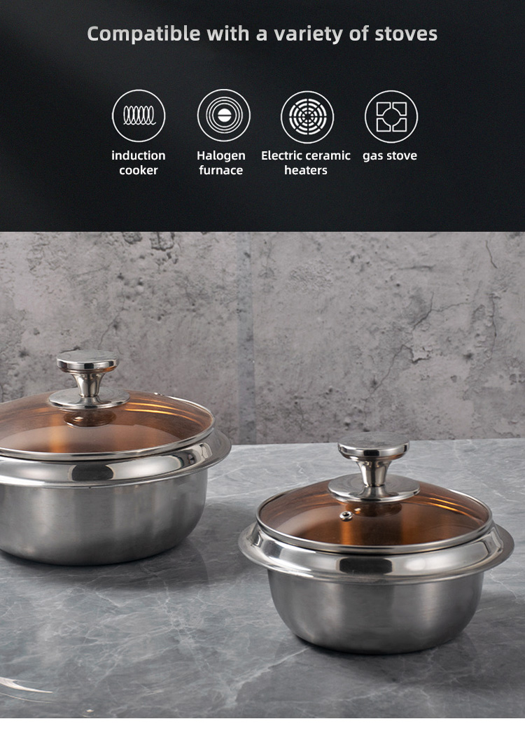 Best Selling Kitchen Pots Multiple Sizes Food Grade 18/8 Stainless Steel Soup Stock Pot Rice Cooker Cooking Pot