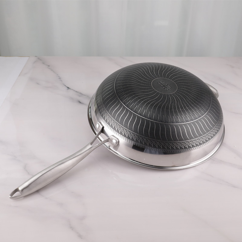 Long Service Life Non Stick 32cm Frying Pan Stainless Steel Material