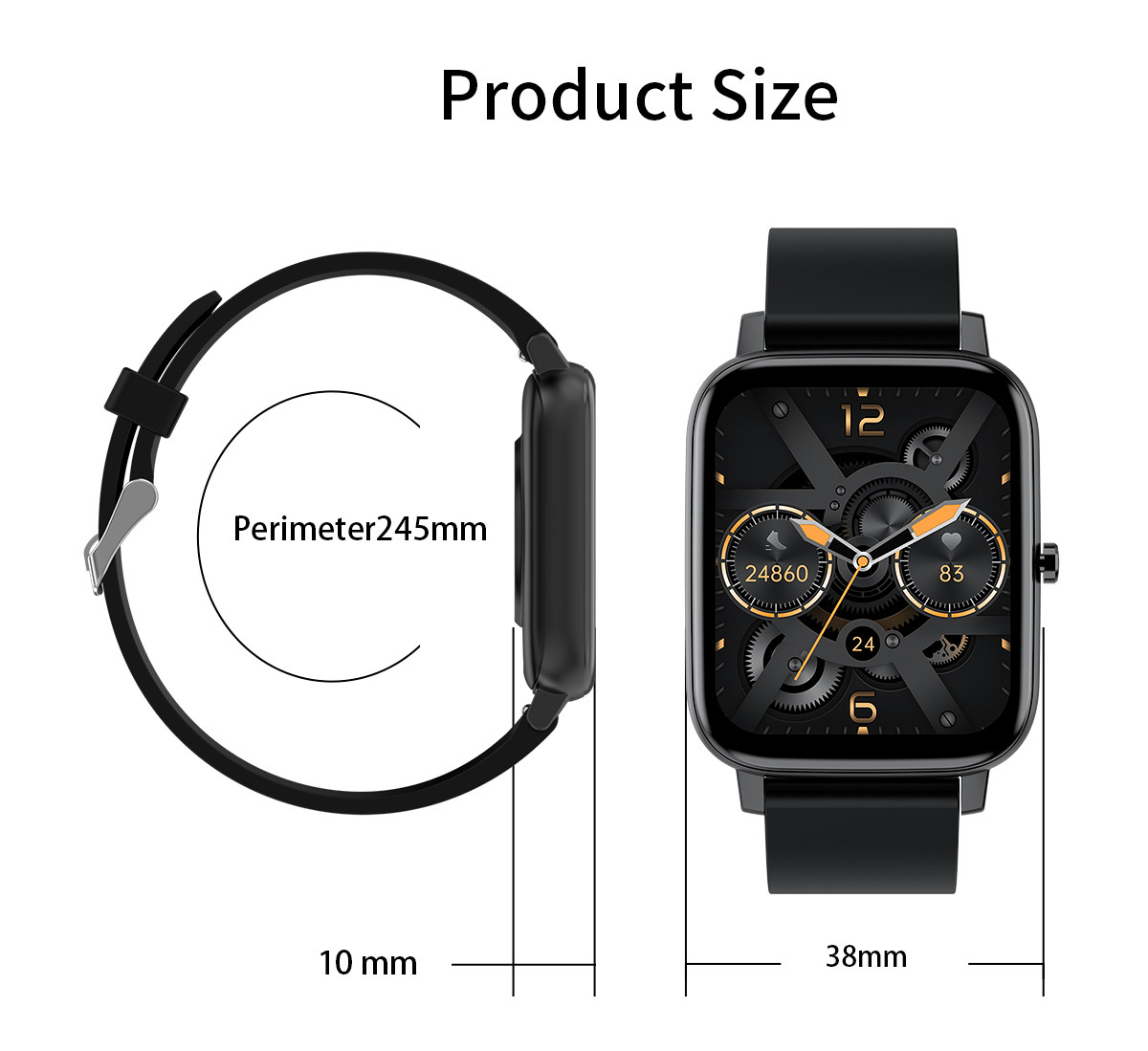 Touch Screen Wristwatch 1.69inch Fitness Tracker Smart Watch