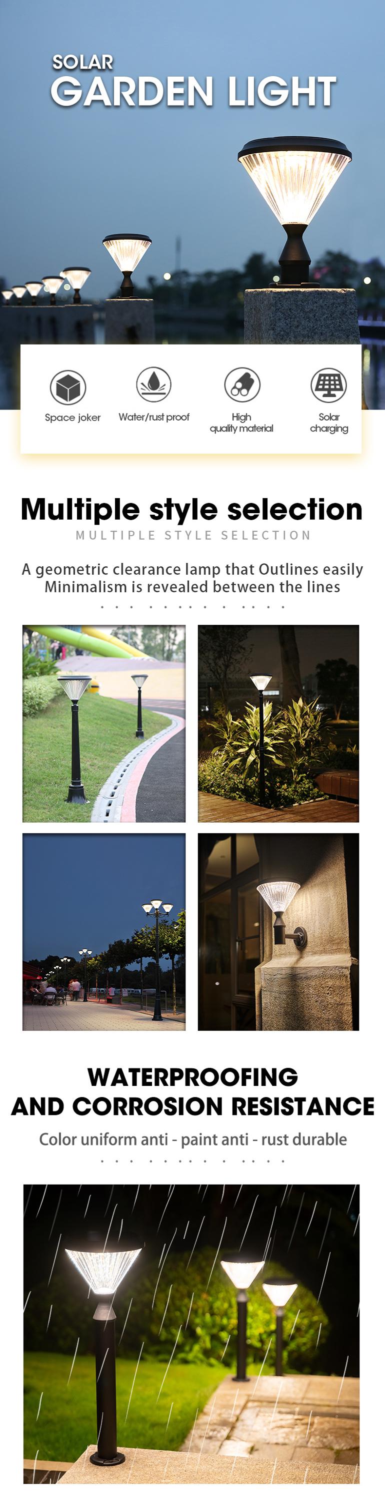 Modern Outdoor Garden Solar Light , Solar Panel Bollard Lights 3.2V 1600lm