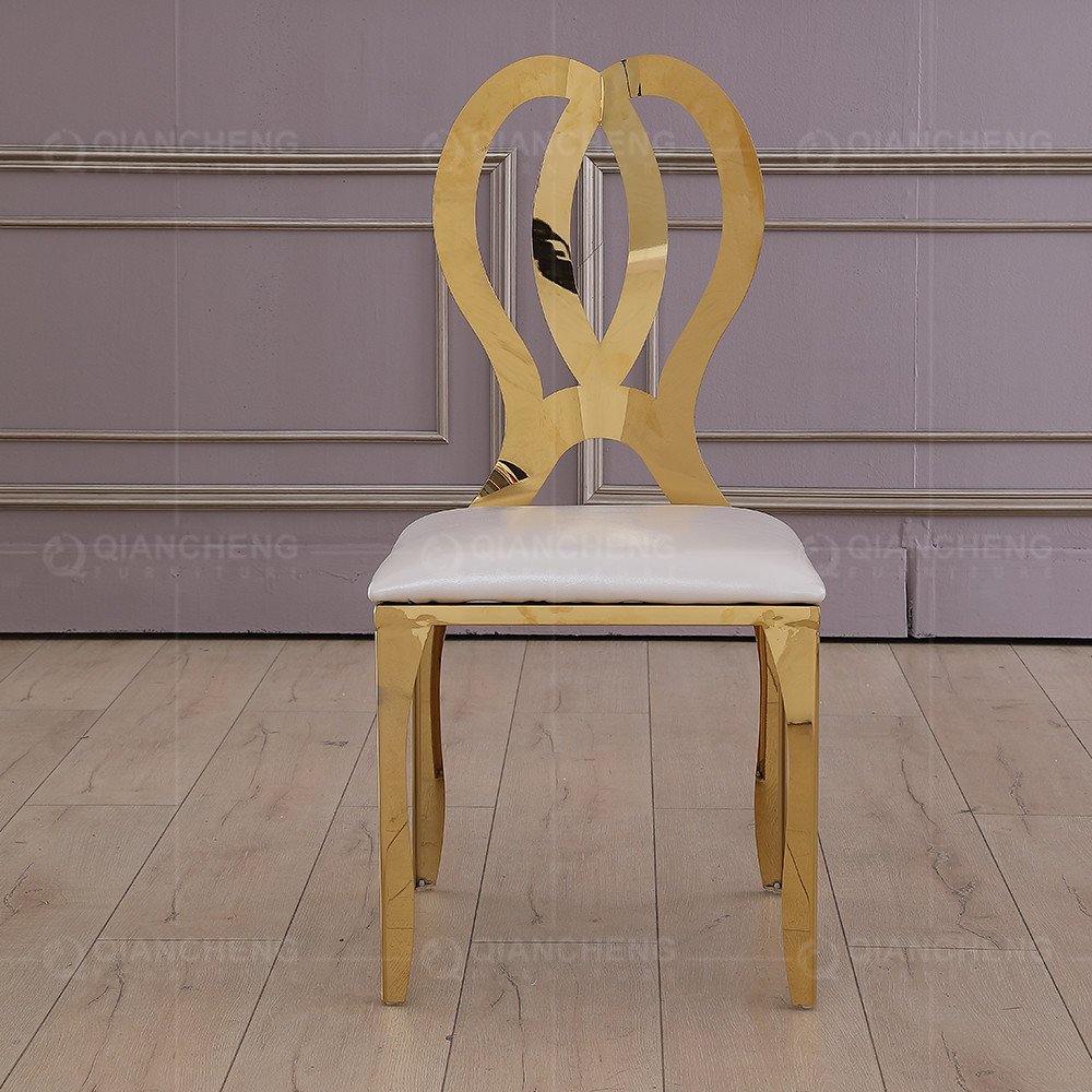 Upholstered 48x53x91cm SS Dining Chairs Mirror Polished For Party Event Wedding