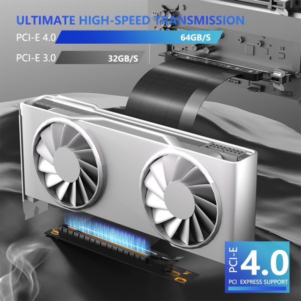 High Speed PCI-E 4.0 Riser Cable 30cm GPU Extension Cable for GTX1080 and RTX4090