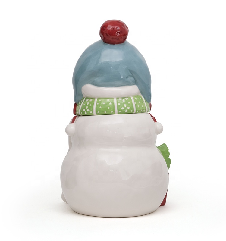 Ceramic Storage Jars With Lids Christmas Holiday Kitchen Coffee Tea Cookie Gift Ceramic Canister Jar 3D Handpainting