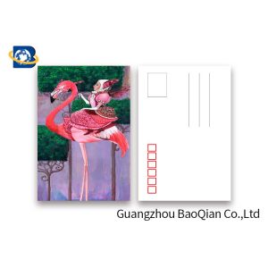 Loverly Flamingo Lenticular Image Printing Postcard , 3D Lenticular Picture