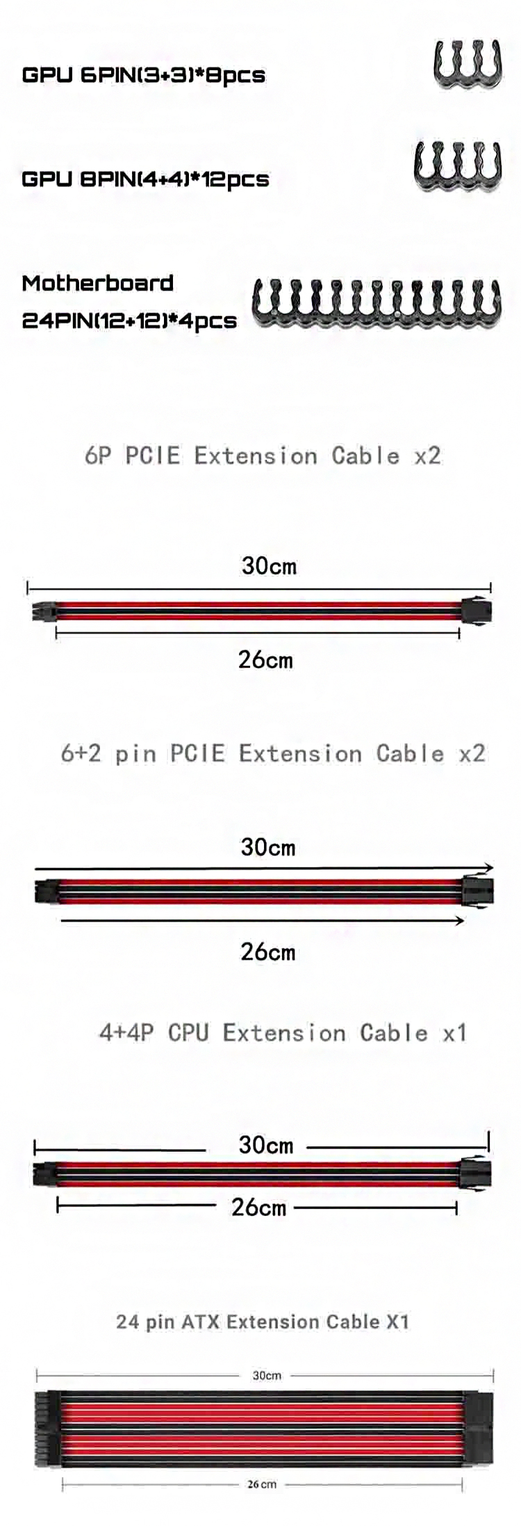 TESTING Braided Sleeved Power Supply Extension Cable