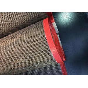 Fiberglass Wire Mesh Oven PTFE Conveyor Belt With Red Wedge And Joint