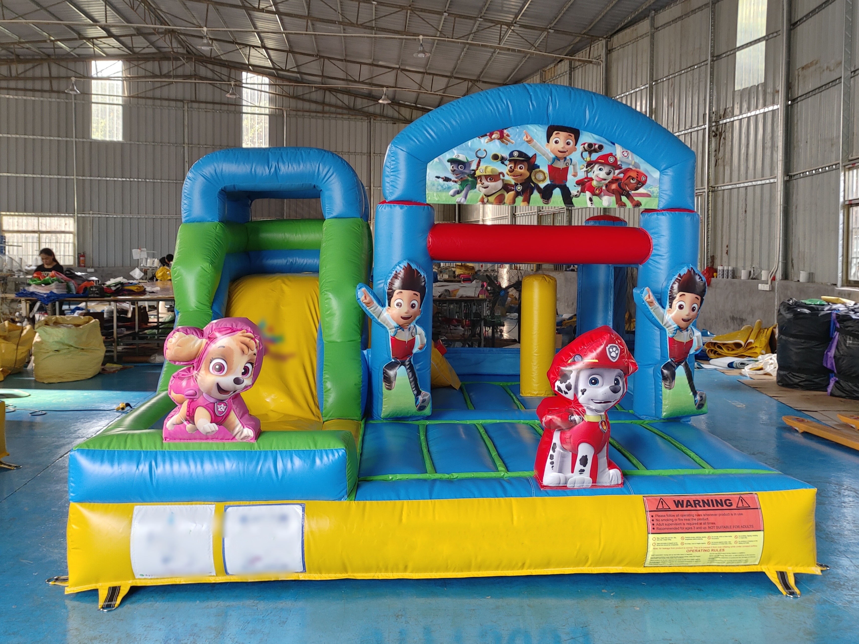 Popular Cartoon Inflatable Bounce House With Slides PAW Patrol Inflatable Combo For Kids