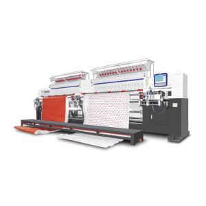 Computerized Multi Needle Quilting Machine With Multiple Fabric Types