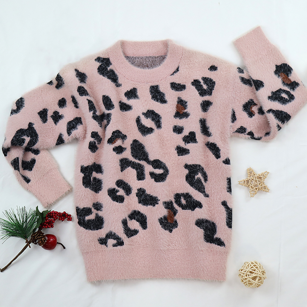 Autumn and winter new children's Jacquard knitted sweater fashion baby simple Pullover Sweater Top