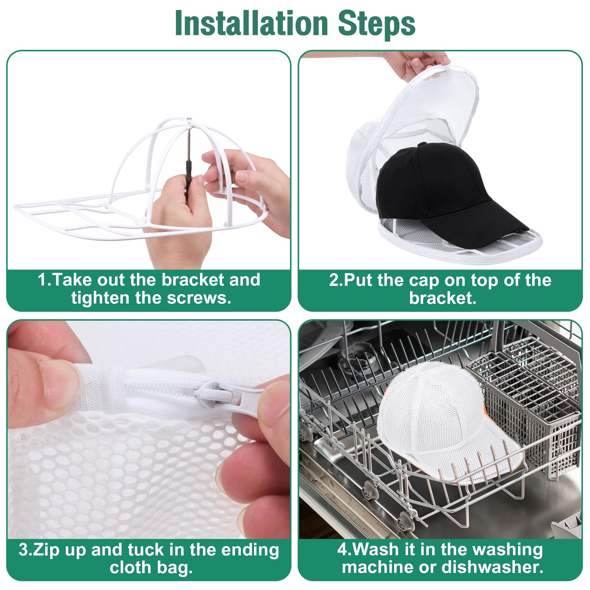 BASEBALL CAP CLEANING BAG WITH CAP HOLDER HAT DEFORMATION-PROOF STORAGE