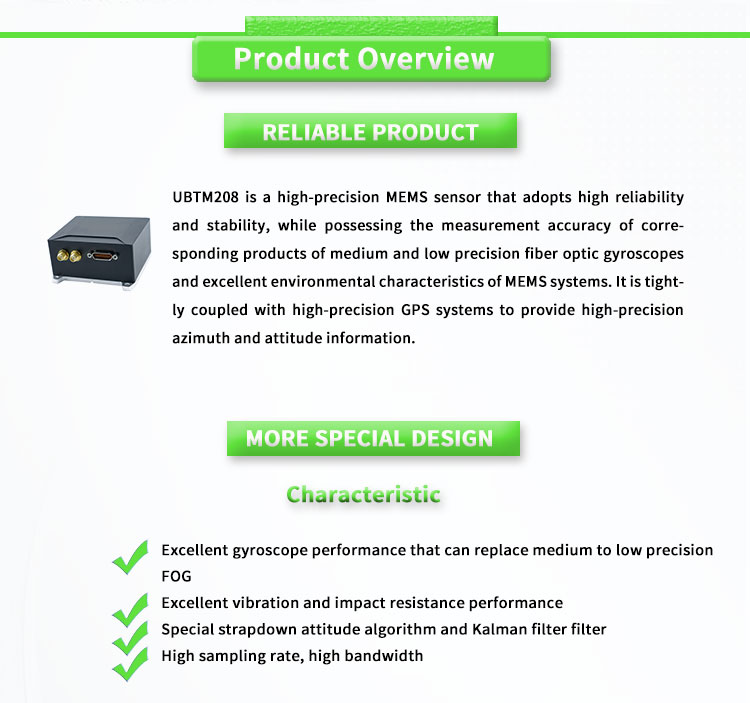 Navigation with UBTM208Y UNIVO Antenna Stable Attitude Fibre Optic Gyroscope Sensors
