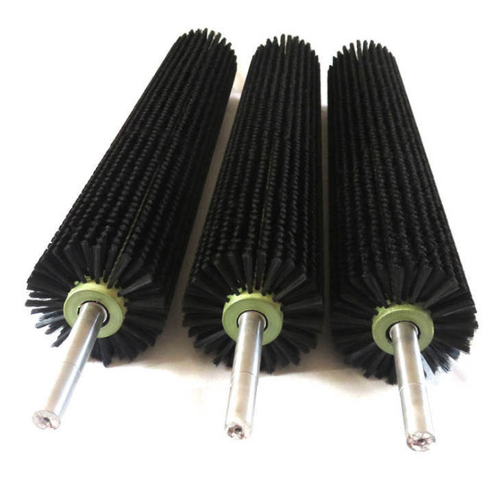 ROSH Stainless Steel Shaft Nylon Bristle Cylindrical Roller Brush