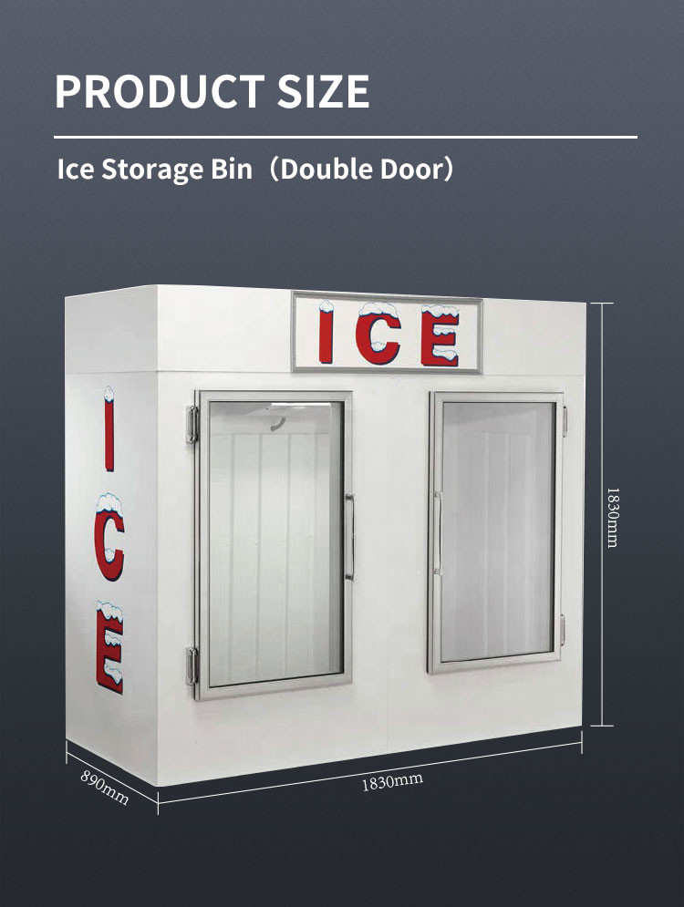 1841L R404a Bagged Ice Merchandiser With Heating Glass Door