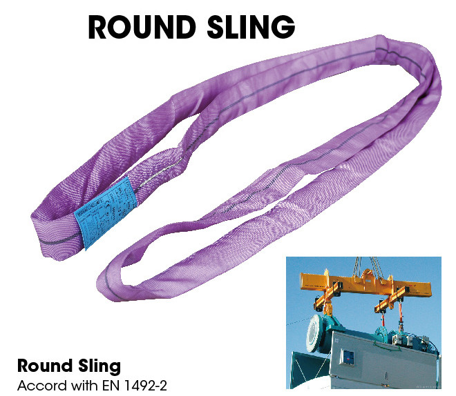 Purple High Strength Polyester Webbing Slings 25MM - 300MM / Round Web Sling