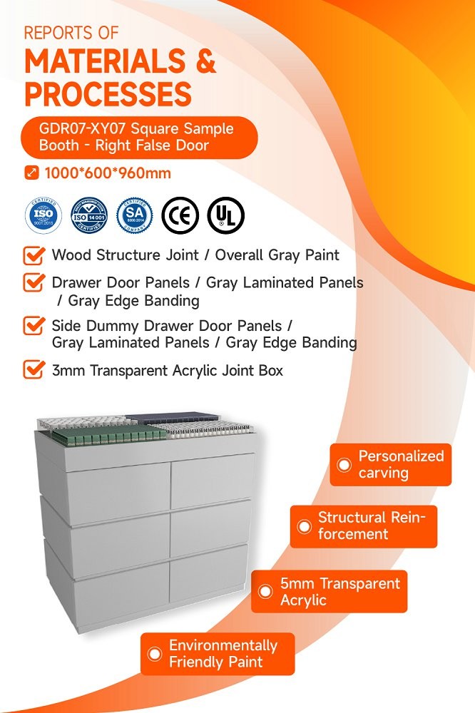 GDR07-XY07 Skincare Display Table with 3mm Transparent Acrylic Joint Box and Adjustable Height for Shopping Mall