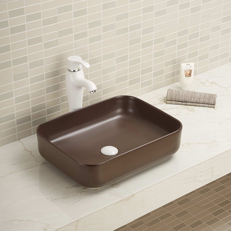 Small Rectangular Counter Top Wash Basin Porcelain Vessel Sink 20 Inch