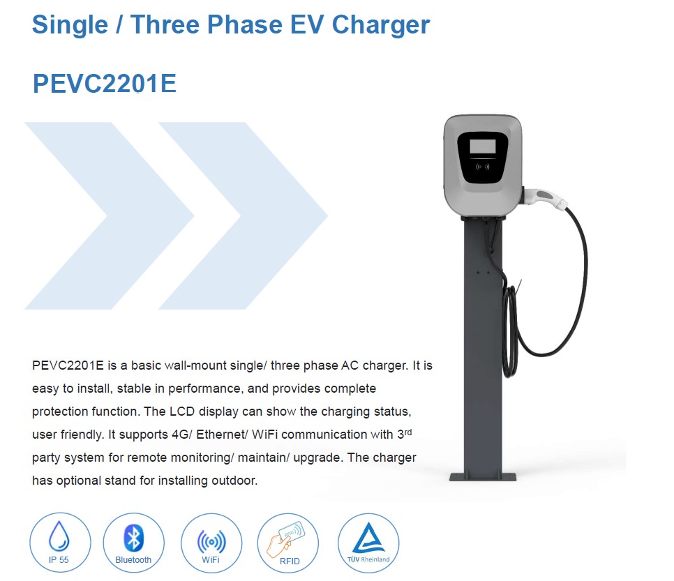 CE 22kw/32A AC Charging Station Home Wall Mounted AC Charging Pile
