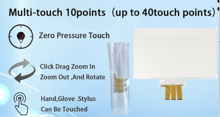 OEM ODM Interactive Touch Foil 50 Inch Curved Transparent Touch Screen Film