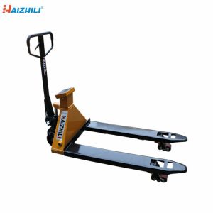 China Hydraulic Mobile Industrial Pallet Truck With Scale 2500kg Load Capacity on sale