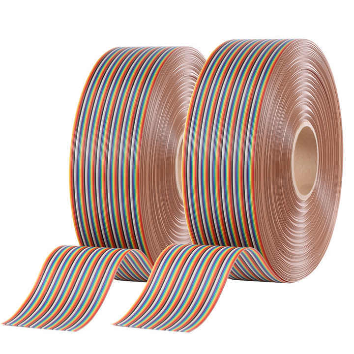UL2651 28AWG 1.27mm Pitch 10pin 12pin Rainbow Ribbon Harness Flat Cable