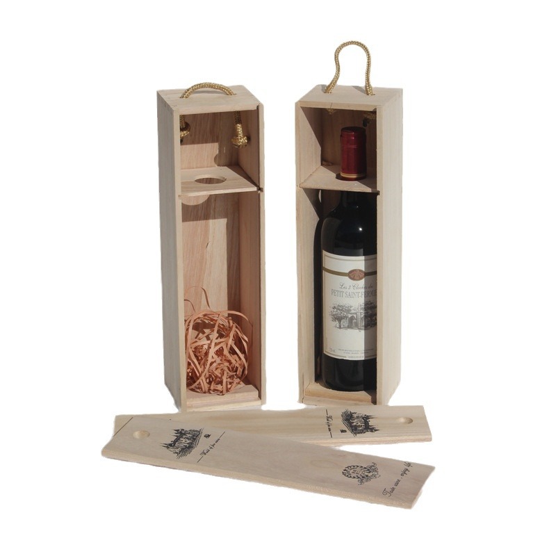 Single Bottle Craft Wine Bottle Box Wooden Red Wine Box