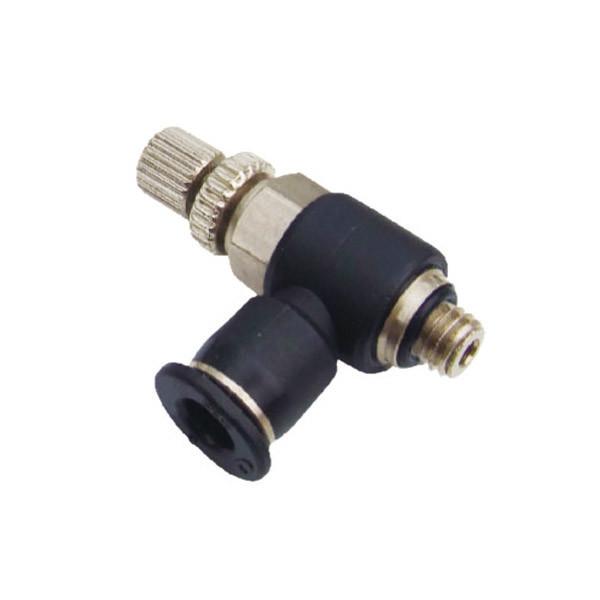 Gray Pneumatic Tube Fittings NSE - C Brass Adjustable Knob Throttle Valve
