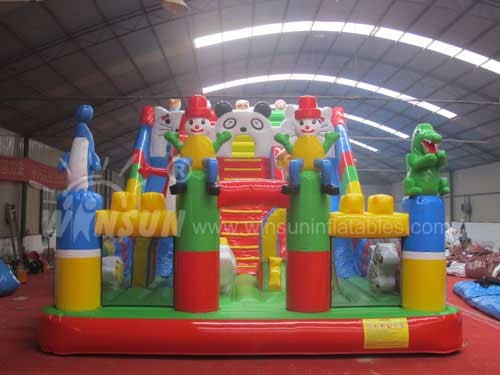 Animal Paradise Large Inflatable Slide Slide For Playgrounds / Amusement Park