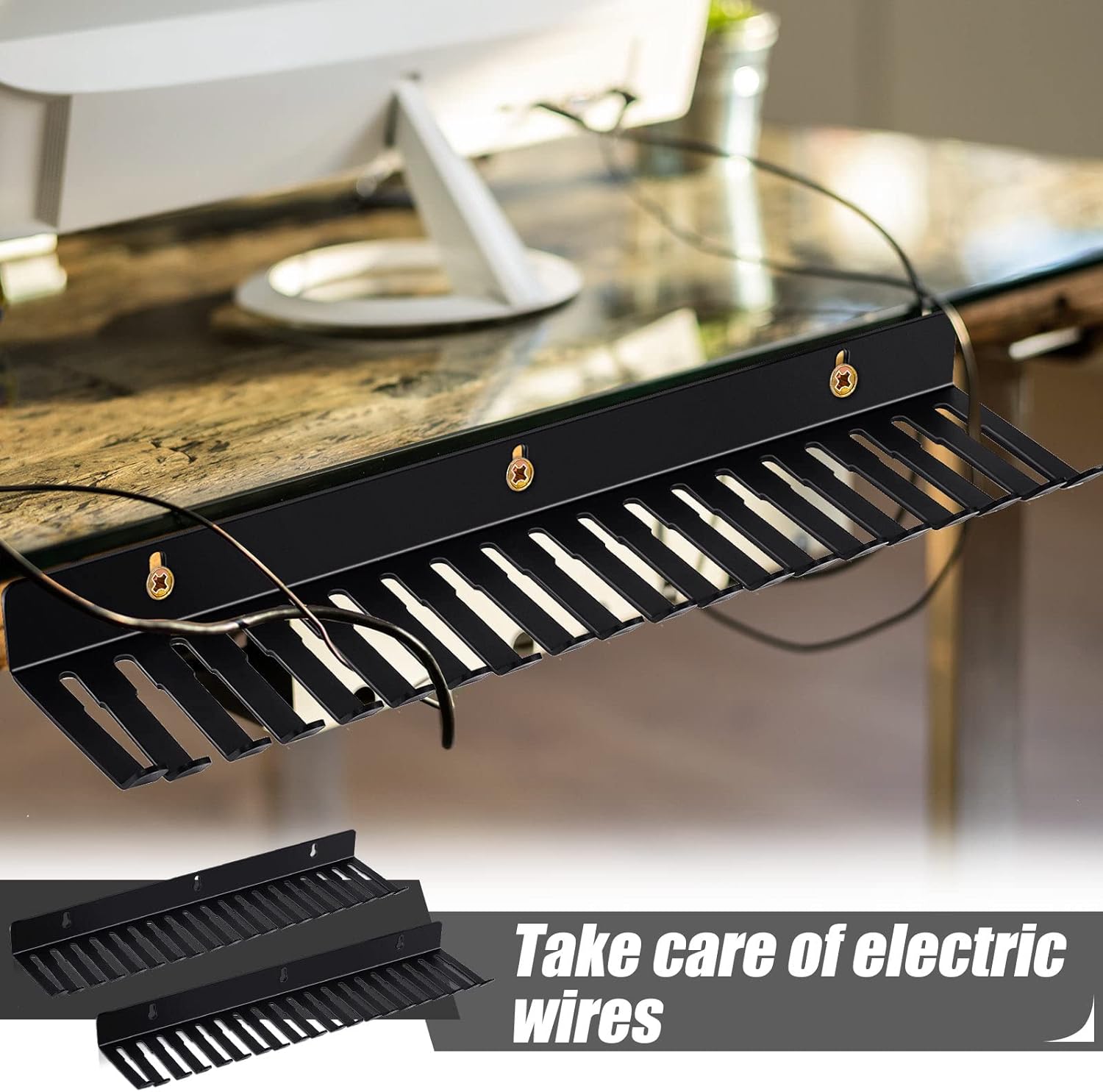 Space-Saving Wall Mountable Cable Hanger and Rack Organizer with 19 Cable Slots