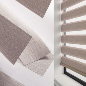 China Zebra Blind Fabric Dual Layer Sheer & Blackout 100% Polyester for Day and Night Shades on sale