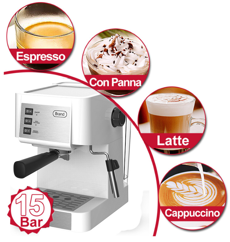 CM-1699 Office Metal Espresso Coffee Machine Detachable Frothing Nozzle