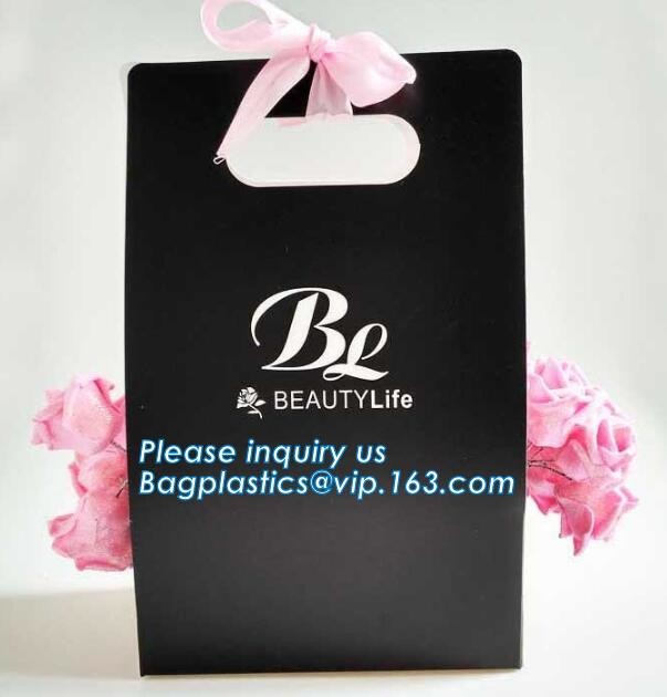 Customized Red Printed Kraft Paper Shopping Bag with Ribbon Handles and Bowknot,Kraft Paper Shopping Bag with Kinds off