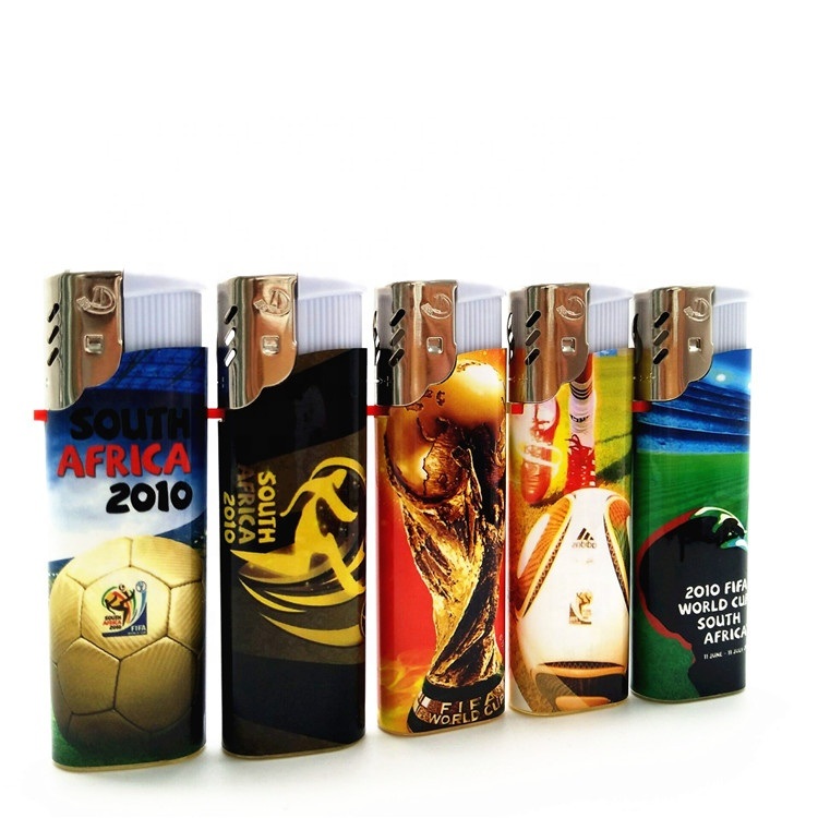 High Quality Cigarette Windproof Lighter with Football Wrapping Paper
