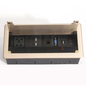 Boente power socket desk mounted brush flip up power data socket with VGA and HD