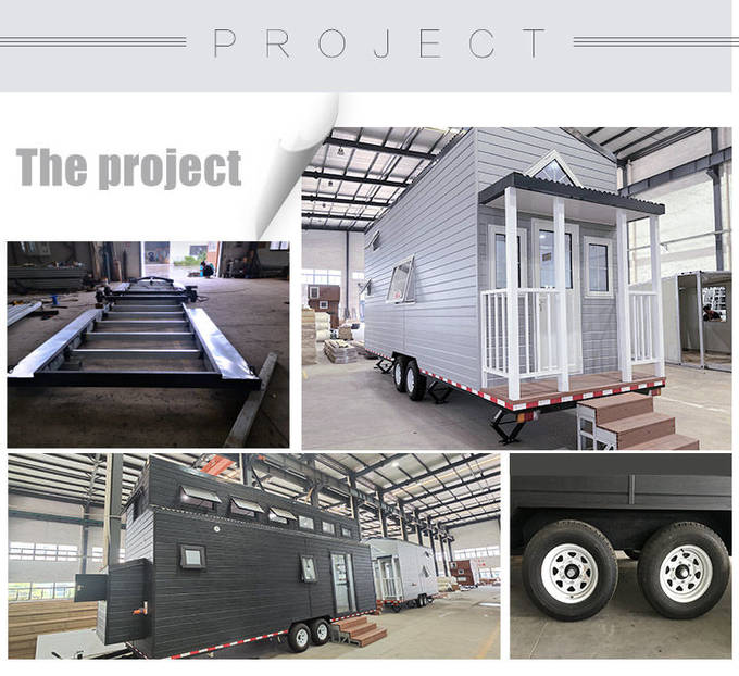 Modular Trailer House Prefabricated Light Steel Structure Homes On Wheels For Sale