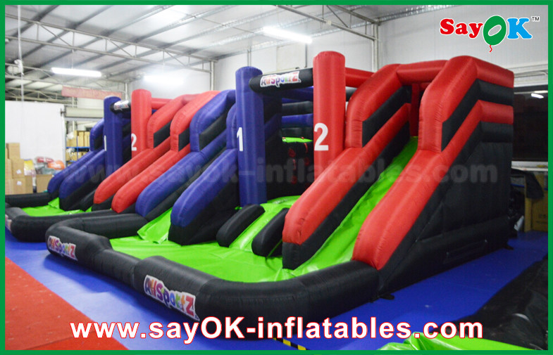 Blue And Red Inflatable Large Bouncer Slider Castle Kids Palying Toys For Children