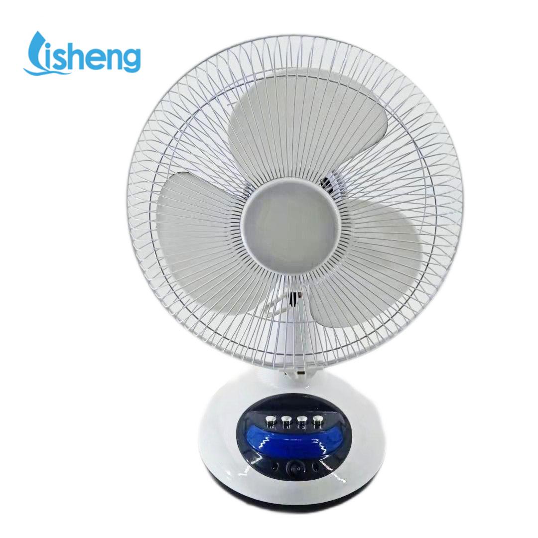 Hot sale good price solar 12 inch rechargeable table fans with LED light